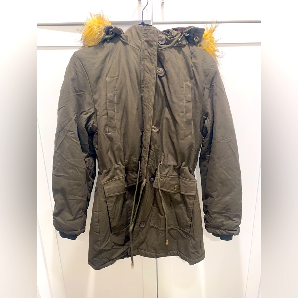 Snow jacket. army green velvet lined